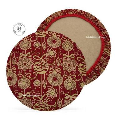 Imagem de 01 Capa de Sousplat Casa Noel Natal - 35 cm - Várias Cores e Estampas 