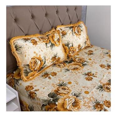 Imagem de Jogo de Colcha Casal Box Linhão com Franja e Fronhas Algodão – Cobre Leito Estampado Dupla Face, Macio e Durável(MODELO - 30)