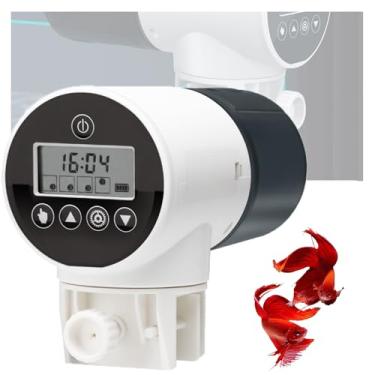 Imagem de Alimentador automático de peixes, dispensador automático de alimentos para peixes de grande capacidade de 200 ml com temporização precisa, rotação de 360°