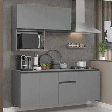 Imagem de Armário de Cozinha Compacta 180 cm Suspensa Cinza Nice Madesa 03
