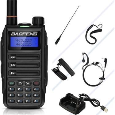 Imagem de Rádio comunicador, Preto walkie-talkie longo alcance, bateria de 1800mAh, rádio portátil (1 peça)