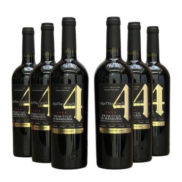 Imagem de Vinho 4 Conti Primitivo di Manduria  Kit com 6 Garrafas  Oferta - QUAT