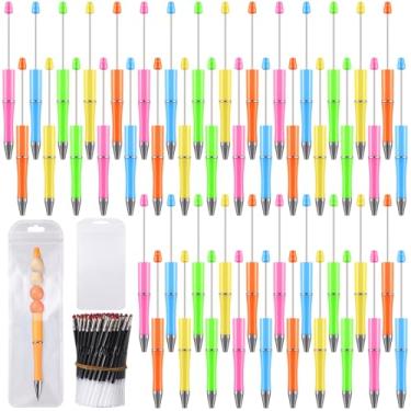 Imagem de Dispowreath Kit de 300 canetas com contas para professores, faça você mesmo, kit de plástico colorido a granel com sacos de tinta preta para professores, presentes escolares (cores frescas)