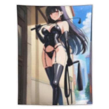 Imagem de LIEGBMEU Tapeçaria de biquíni sexy anime menina 152.4 cm x 203.2 cm interior exterior parede colcha arte decoração de tapeçaria caprichosa, AF451