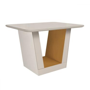 Imagem de Mesa de Madeira 120 Cm Viena com Vidro Off White/Natural - Art Panta