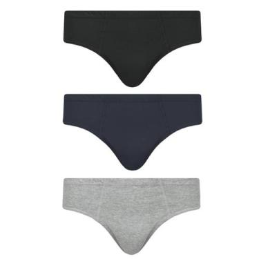 Imagem de Cueca selene slip kit com 3 11910 algodão masculina tradicional, G, PR