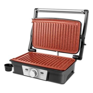 Imagem de Grill Philco Pgr19pi Inox Antiaderente Redstone 1500w Cor Prateado 127