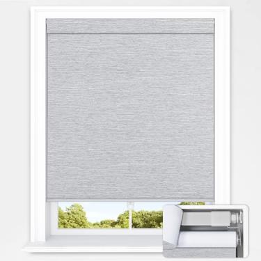 Imagem de UNISHADES Persianas sem broca para janelas 100% blackout persianas sem fio para casa, quarto, sala de estar, escritório e cozinha, para janela tamanho 54,5 cm L × 183 cm A cinza