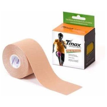 Imagem de Fita Adesiva Tmax Bandagem Funcional Elástica Fisioterapia Cor Bege