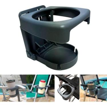 Imagem de Porta Copos Térmico Lata Isopor Dobrável Para Cadeira Zaka Cinza, Cinz