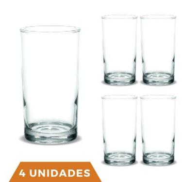 Imagem de 4 Copos Brooklyn 330ml Agua Vidro Transparente Suco Nadir - NADIR FIGU