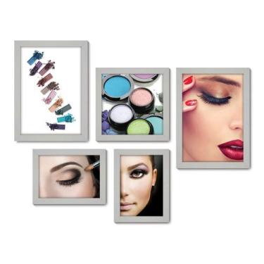 Imagem de Kit Com 5 Quadros Decorativos - Salão de Beleza Maquiagem - 062kq01b -