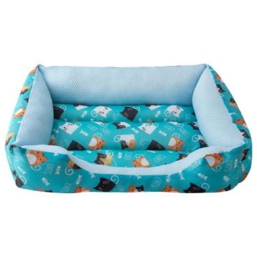 Imagem de Caminha Pet Cachorro e Gato Pequeno Lavável Tam M  55cm Cama - C3b, Az