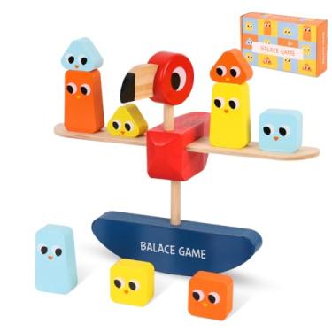 Imagem de Jogo de Empilhar Hezaru, Blocos de Equilíbrio em Madeira, 9 Peças, Brinquedo Educativo para Concentração