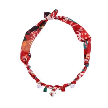 Imagem de Todu Colar de cachecol com pingente para mulheres, Papai Noel, boneco de neve, caveira, abóbora, fantasma, bandana, colar, gargantilha de Natal, Halloween, Zinco, Sem Pedra Preciosa