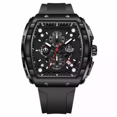 Imagem de Relógios Masculino LIGE 89148 Quadrado Esportivo, Preto