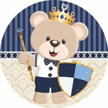 Imagem de Painel de Lona Redondo Ursinho Príncipe Baby 001 - Fabrika De Festa, 1