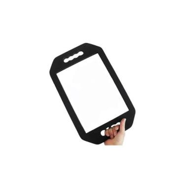 Imagem de Espelho quadrado com borda de espuma para barbearia ou salão de cabele