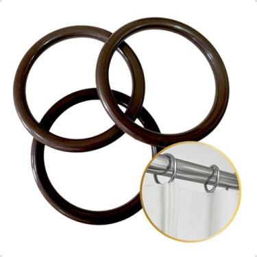 Imagem de Kit 10 Pçs Argolas Plástica Para Cortina Varão Simples Comum 28mm - AR