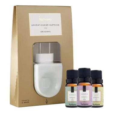 Imagem de Kit Aromatizador Elétrico Via Aroma + 3 Essências - Lavanda - Capim Li