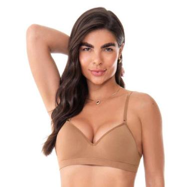 Imagem de Sutiã Comfort Alças Finas e Reguláveis com Bojo sem Costura Amêndoa - 