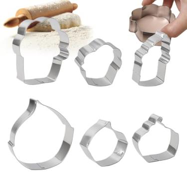 Imagem de Rrlihjgu Cortador De Biscoitos Sorvete | 6 Peças Cortador De Massa Aço Inoxidável | Utensílio De Cozinha, Ferramentas De Confeitaria Para Criação De Doces Celebração Festa Bolacho Lanche