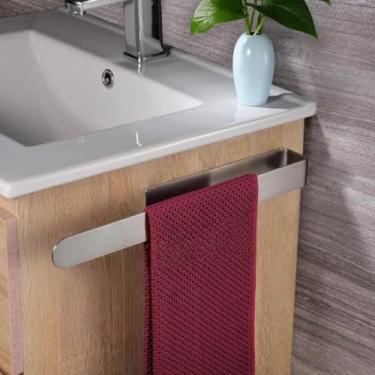 Imagem de Toalheiro não perfurado, suporte de banheiro autoadesivo, toalha de cozinha, porta-toalhas de mão, itens domésticos, 37 cm, aço inoxidável