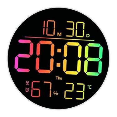 Imagem de IEUDNS Relógio de parede digital com controle remoto, calendário, temporizador, luz noturna, despertador, para sala de estar, escritório, decoração de casa