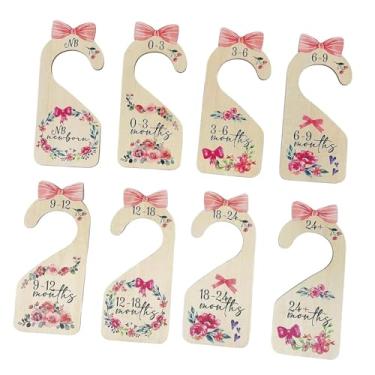 Imagem de YIJU 8 peças separadores de armário de bebê organizador de guarda-roupa de bebê reutilizável cabideiro de roupas divisores de tamanho decoração de berçário