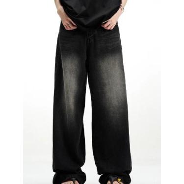 Imagem de Calça Jeans Masculina Solta - Estilo Hip Hop, Retrô e Americano, BR-G4