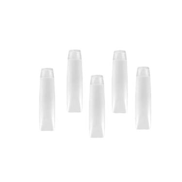 Imagem de 5 frascos de viagem de 28,3 g, recipientes vazios de tubos de pasta de dente recarregáveis, pequenos dispensadores de compressão de tamanho mini, dispensadores de bomba cosmética recarregáveis