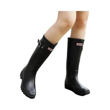 Imagem de Botas De Chuva Femininas Estilo Coreano De Cano Alto Impermeáveis Em P