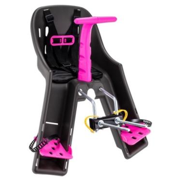 Imagem de Cadeirinha Kalf Baby Dianteira Para Bicicleta Grafite/rosa