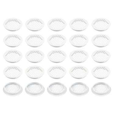 Imagem de PATIKIL Aberturas de ar circulares de 65 mm, 25 peças de aberturas planas de malha de aço inoxidável, painel duplo, grade de orifício de malha redonda para banheiro, cozinha, guarda-roupas, sapatos