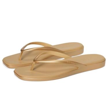 Imagem de Crocs Chinelo feminino Miami Metálico, dourado, 38/39 EU