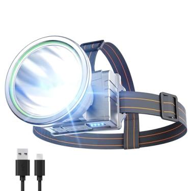 Imagem de PINSAI Lanterna de LED com design separado, à prova d'água, recarregável, de longo alcance, adequada para acampamento, caminhada, caça