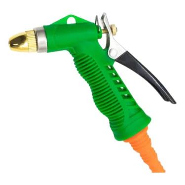 Imagem de Rede Multicoisas Esguicho Pistola para Jardim, Bico Metal Alta Pressão, 2 Funções, Material ABS e Ferro, Verde com Detalhes Preto e Laranja, para Mangueira 1/2 Polegada