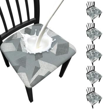 Imagem de Fafua Capas de assento impermeáveis para cadeiras de sala de jantar, conjunto de 6, capas elásticas removíveis para cadeiras de jantar, cozinha, hotel, festa