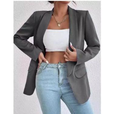 Imagem de Blazer Max Longo Sobretudo Feminino Acinturado Roupas Femininas Tendên