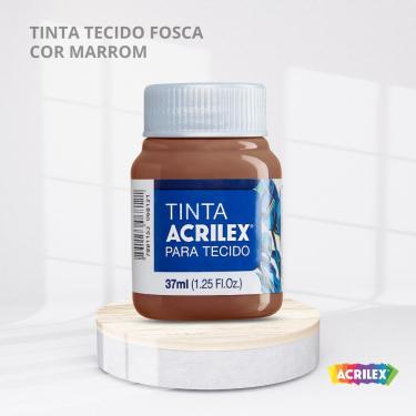Imagem de Tinta para tecido fosca com 37ml cor marrom - ACRILEX