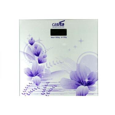 Imagem de Balança Digital Vidro Temperado Quadrada 180 kg Floral