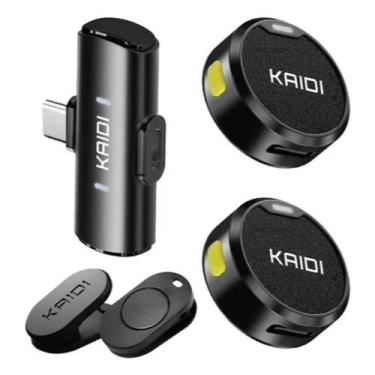 Imagem de Microfone Duplo Kaidi Kmf4-c Wireless Usb-c Para Smartphones Tipo-C - 