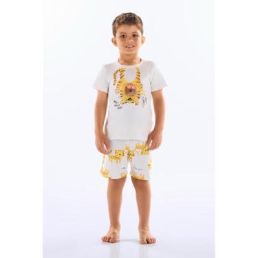 Imagem de Pijama em Suedine Infantil Masculino Up Baby, Bege, 1