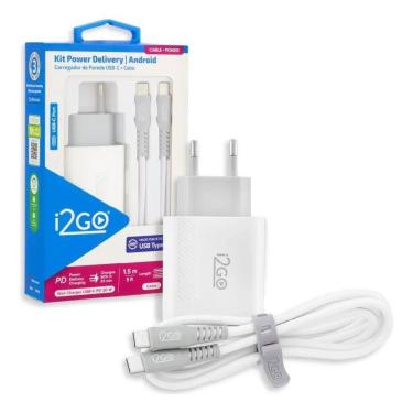 Imagem de 10X Carregador Turbo 1 Saída Usb-C 20W + Cabo Usb-C I2Go 1,