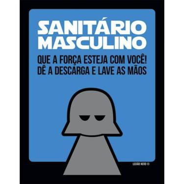 Imagem de Kit 3 Placas Sanitário Masculino Banheiro Nerd 36X46