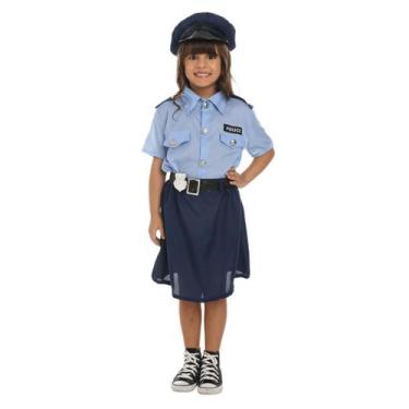 Imagem de Fantasia Infantil de Policial Feminina com Saia e Quepe - Sulamericana