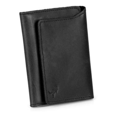 Imagem de Porta Documento Carteira Masculina Couro Legítimo Rg 3p - LEARSI, Pret