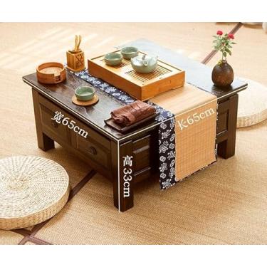 Imagem de Mesa de centro de design simples, mesa de jantar estilo chinês antigo, armário de armazenamento de madeira com renda de madeira Paulownia, mesa de jantar familiar tradicional, mesa de chá, mesa