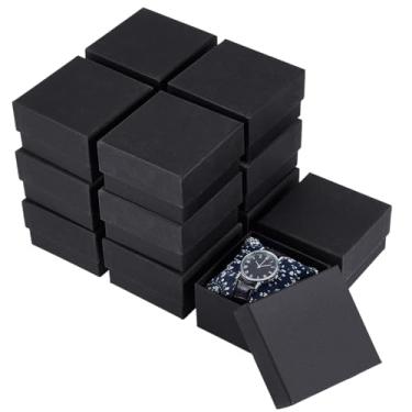 Imagem de BENECREAT Caixa de presente preta de 16 peças, caixas de presente com tampas, caixa de presente quadrada de relógio com tampas para festas, aniversários, casamento, Natal, Natal, festas de fim de ano