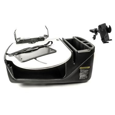 Imagem de AutoExec Mesa de carro AE-RMCD-PS-VC-GT Roadmaster e estação de trabalho portátil com suporte para impressora e clipe de ventilação do telefone, cinza